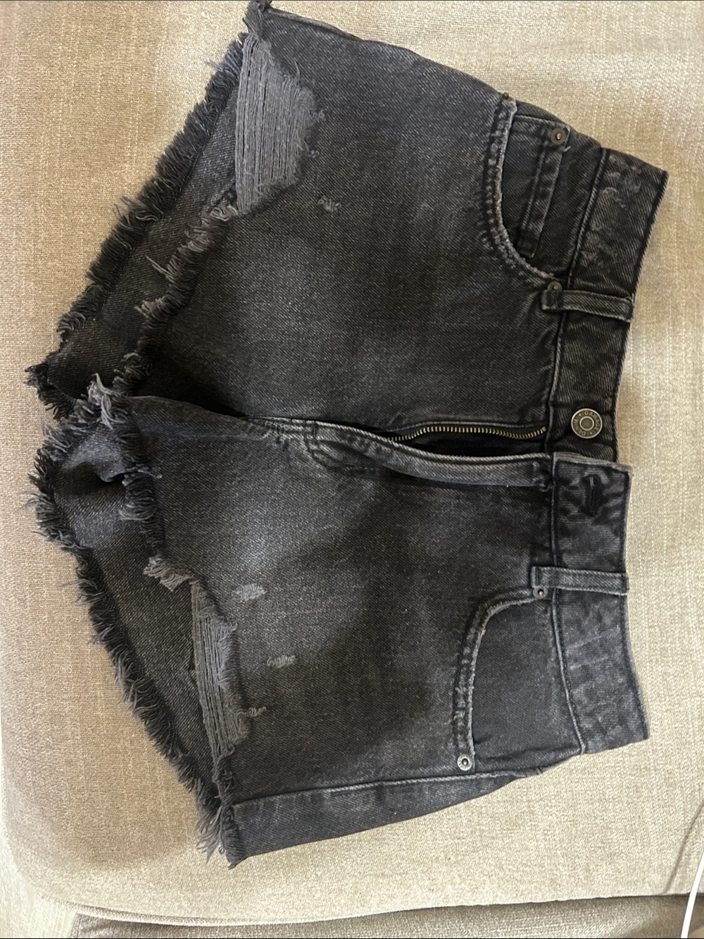 Garage Black Distressed Denim Cutoff Shorts